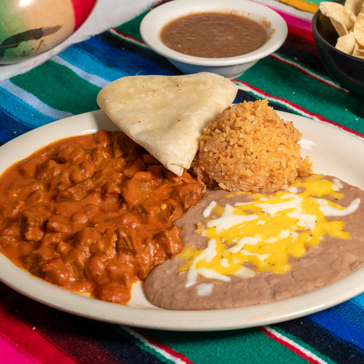 Lunch Red or Green Chili Meat Plate